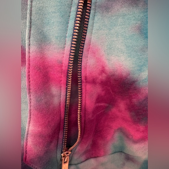 NWT AVIATOR NATION NINJA PULLOVER HOODIE SIZE XS TIE DYE TURQUOISE - Picture 10 of 10